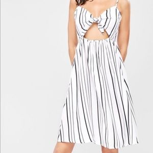 NWT Zaful tie knot front striped sundress size Sm